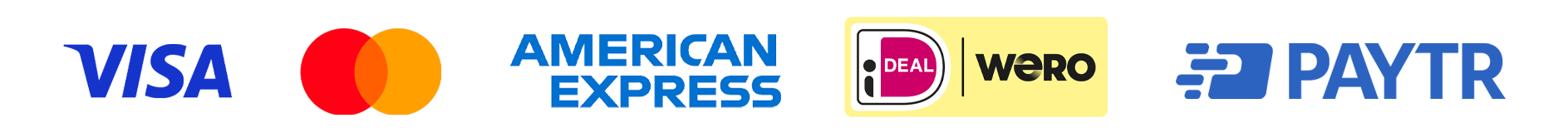 Visa, Mastercard, American Express, iDEAL, PAYTR